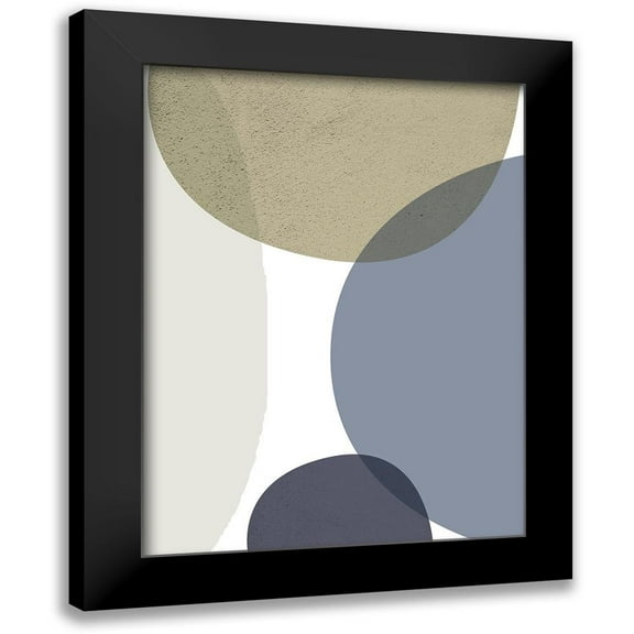 Urban Epiphany 12x14 Black Modern Framed Museum Art Print Titled - MidCentury Navy Taupe 3