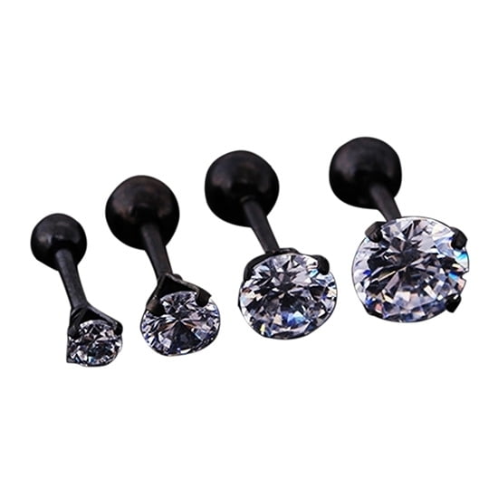 Men Women Rhinestone Cartilage Tragus Bar Helix Upper Ear Earring