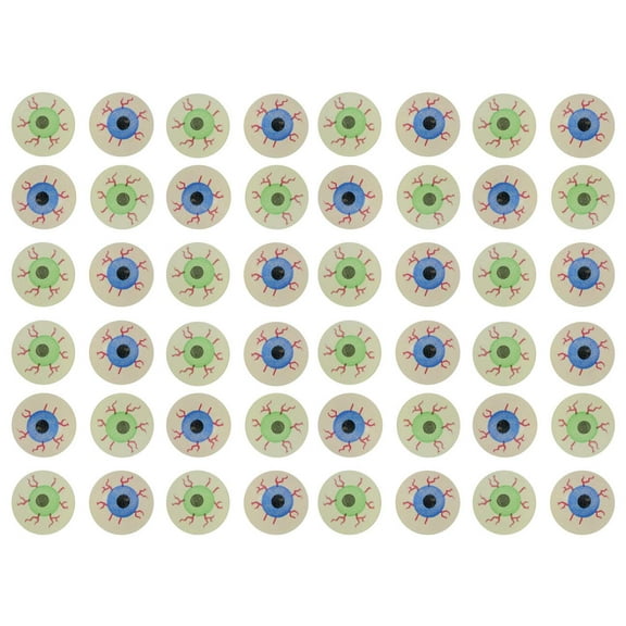 BULK - 48 Eye Glow in The Dark Super Bouncy Balls - Spooky Eyeball Novelty Party Favor Toy Halloween, ophthalmologist, Optometry Anatomy (4 Dozen)