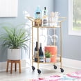 thumbnail image 2 of LinonHomeDecor AHW808AS1 Round Gold Metal Bar Cart, 2 of 9