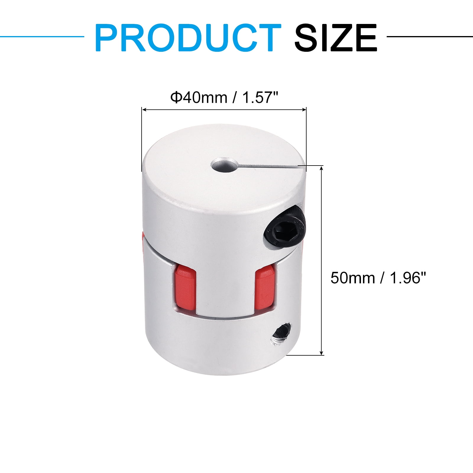Accouplement D'arbre En Aluminium 6mm à 19mm - Coupleur L50mm X D40mm Par Uxcell