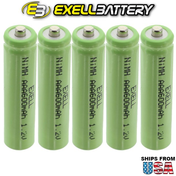 5x Exell 1.2V NIMH AAA 600mAh Rechargeable Button Top Batteries FAST