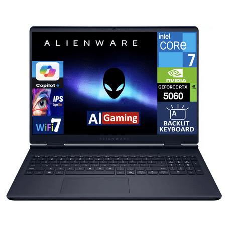Alienware 16 Aurora AI Gaming Laptop 16.0in 120Hz IPS WQXGA Display (Intel Core 7 240H, NVIDIA GeForce RTX 5060 8GB, 64GB DDR5, 2TB PCIe SSD, Backlit KB, WiFi 7, Webcam, Bluetooth 5.4, Win 11 Home)