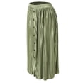 thumbnail image 5 of Sngxgn Women's Basic Versatile Stretchy Flared Casual Mini Skater Skirt(Green,L), 5 of 7