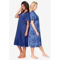 thumbnail image 3 of Only Necessities Plus Size 2-Pack Short Silky Gown, 3 of 6