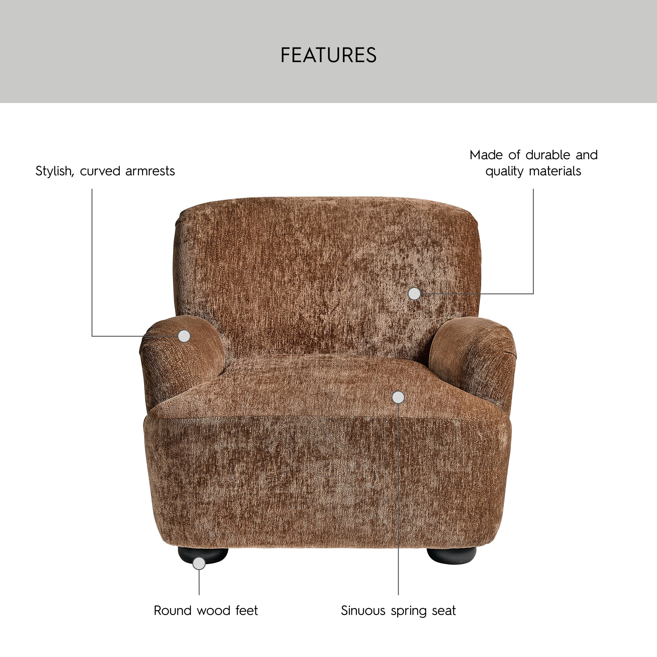 Better Homes & Gardens Waylen Accent Chair, Caramel Chenille