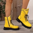 thumbnail image 4 of DeHolifer Women Ankle Boots Lace Up Round Toe Comfotable Lug Sole Party Casual Motorcycle Booties, 4 of 8
