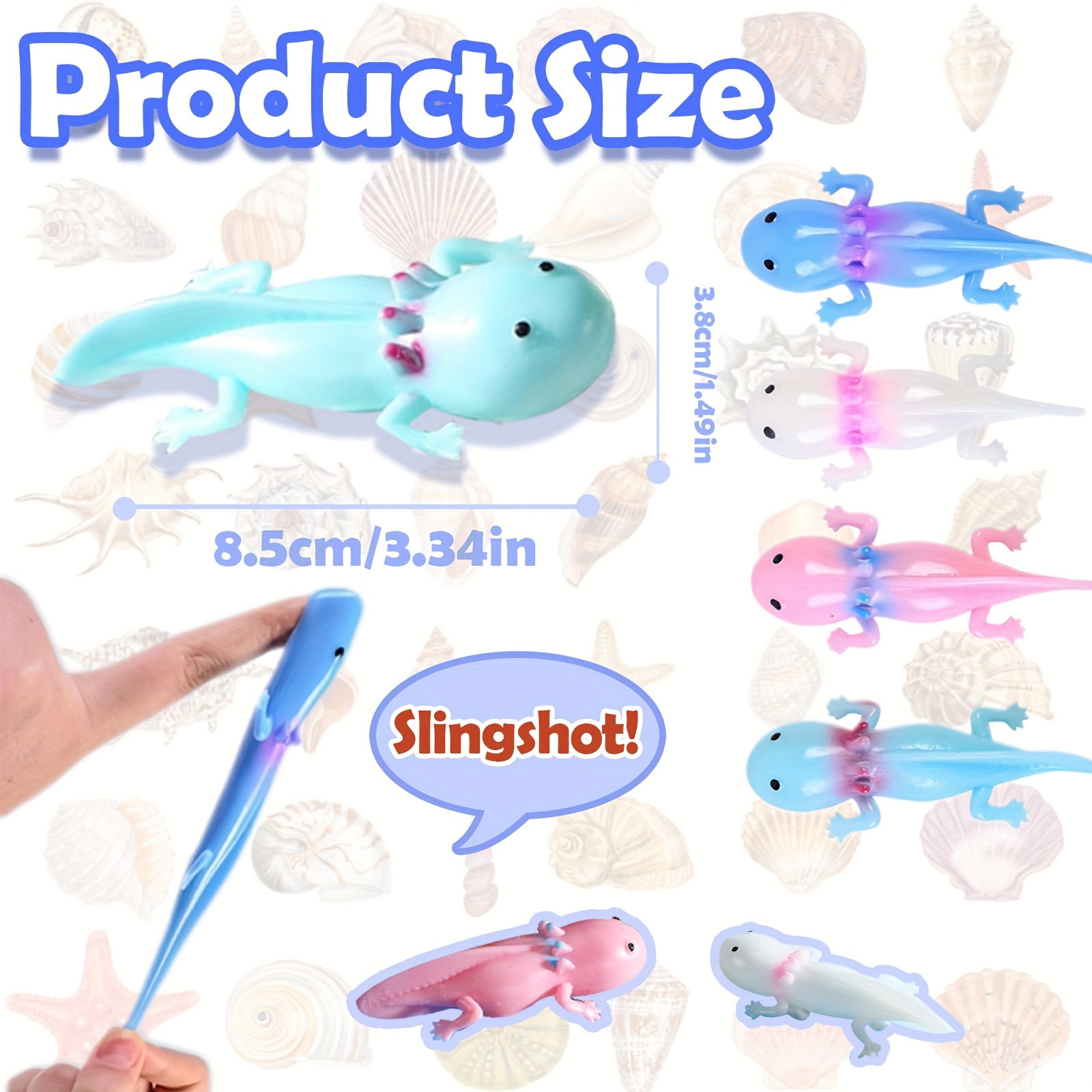 SDOTXA 24pcs 24-Piece Axolotl Finger Toys  Sticky Rubber Dino Flying Catapults  Fidget Toys for Parties  Gifts  Goodie Bags  Halloween & Christmas