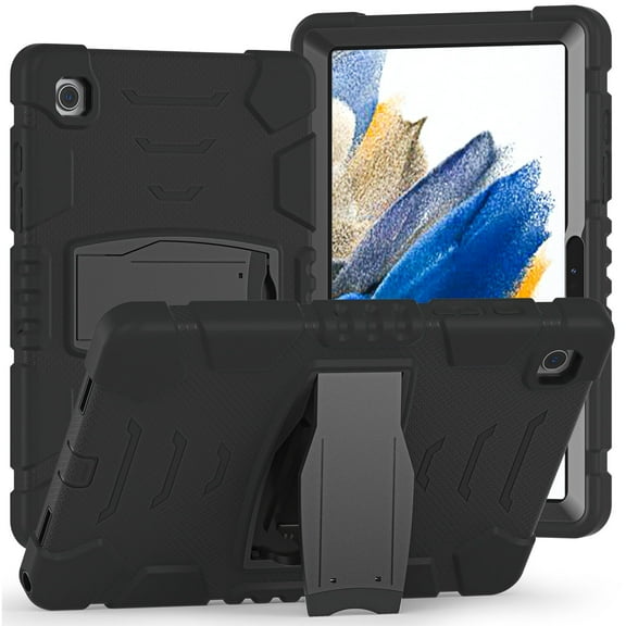 XYX Case for Samsung Galaxy Tab A8 10.5 inch (SM-X200/SM-X205), Dual Layer Slim Heavy Shockproof Rugged Protective Cover Case with Kickstand (Black)