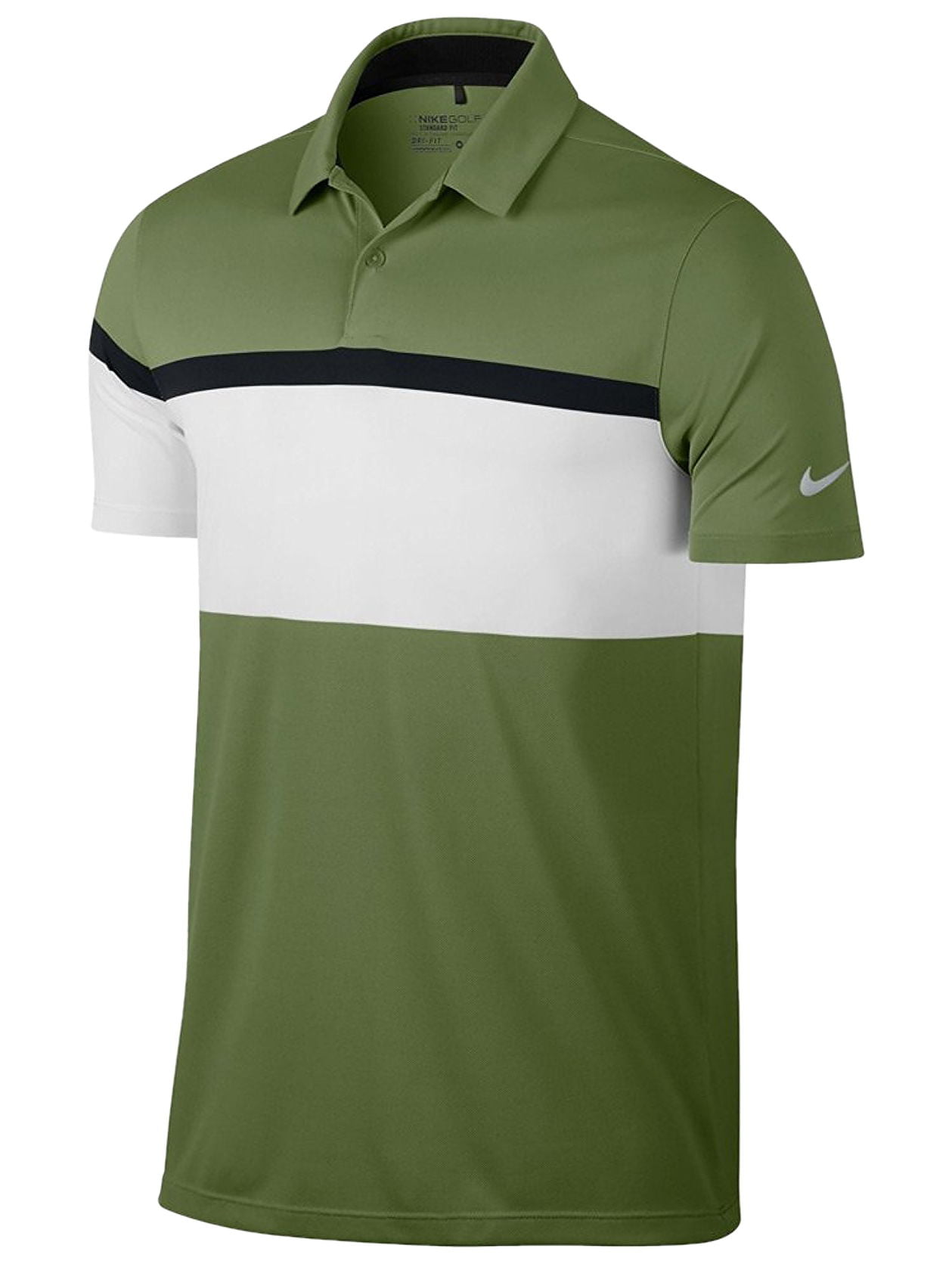 Nike Golf 'Mobility' Mens Green Color Block Polo Shirt - Walmart.com ...