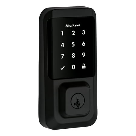 Kwikset Halo Touchscreen Wi-Fi Smart Deadbolt Hardware Lock with Smartkey Matte Black