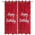 thumbnail image 4 of Outdoor Curtains for Patio Waterproof Happy Birthday Indoor/Outdoor Curtain Tiebacks Polka Dot Ribbon Celebration Red Privacy Sun Block Grommet Drapes for Pergolas Gazebo Porch 2 Panel 54x108 Inch, 4 of 9