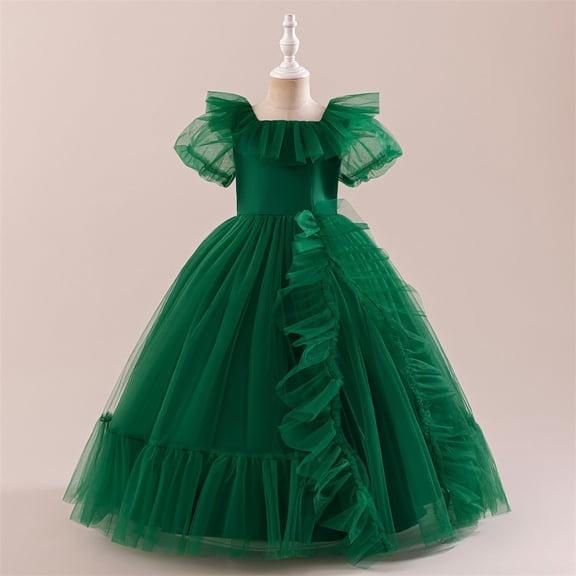 Princess Dress Sleeveless Girls Pageant Dresses Kids Prom Puffy Tulle Ball Gown For Christmas Party