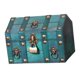 thumbnail image 4 of Cofre del tesoro pirata con tapa abatible y caja de madera codificada. Verde, 4 of 9