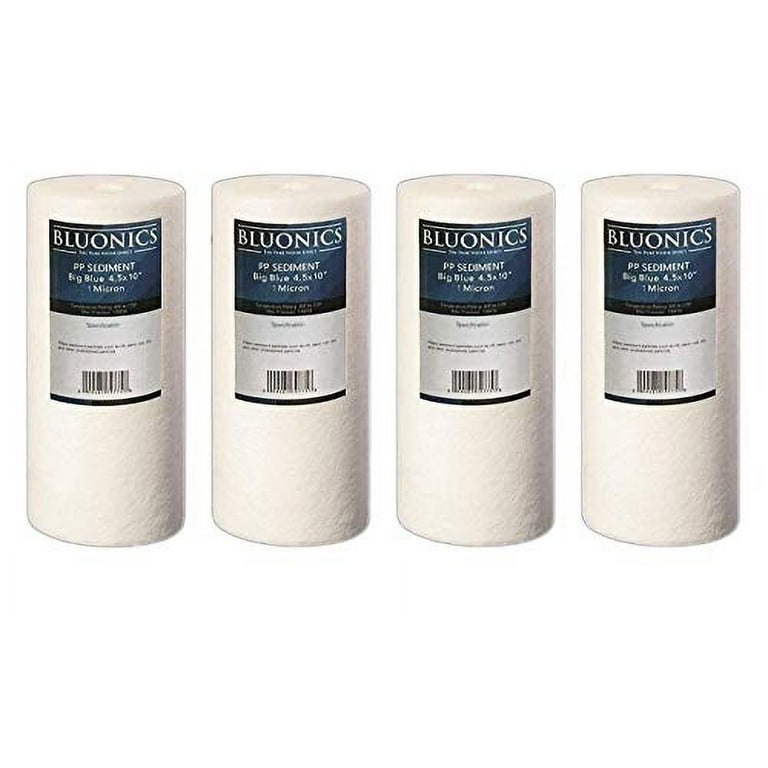 BLUONICS 20-Pack 4.5" X 10" Sediment Water Filter Cartridges - 5 Micron, For Whole House Systems (Rust, Sand, Dirt)