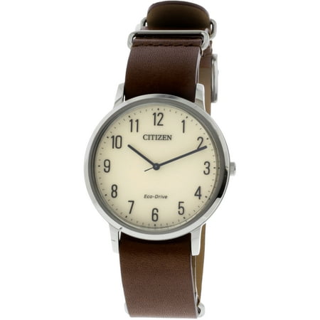 Citizen Men's BJ6501-28A Silver Leather Eco-Drive Dress Watch | Walmart Canada