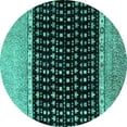 thumbnail image 1 of Ahgly Company Indoor Round Abstract Turquoise Blue Modern Area Rugs, 7' Round, 1 of 4