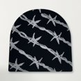 thumbnail image 2 of XIAOCHA Bold‑Print Beanie for Women，Jacquard Knit Fall‑Winter Outdoor Skullcap,Grey, 2 of 4