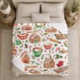 thumbnail image 4 of holiday cottage with decorative motif Bowls and decorative motif, Sweet Kitchen Pattern Cozy Flannel Blanket, Cheerful Holiday Art for decorative motif Lovers, 4 of 7
