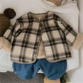 thumbnail image 2 of Fozruso School Winter Coats Jackets 2-3 Years,Boys Girls Lamb Wool Shirt Jacket Kids Long Sleeve Plaid Button Down Shacket Christmas Coat Top Fall Outwear Clothes Yellow, 2 of 6
