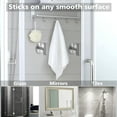 thumbnail image 4 of Silver Bathroom Towel Hook Adhesive - 2 Pcs - Heavy Duty Door Hanger - Brushed Nickel, 4 of 4
