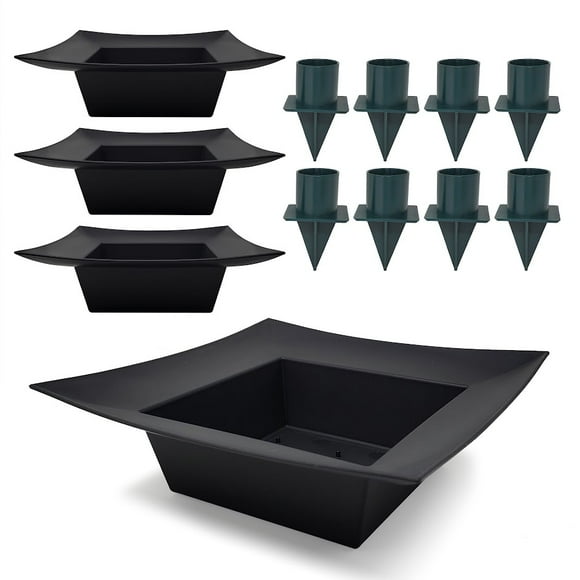 Kit d'Agencement Pièce Centrale - 4 Plateaux Carrés avec Bougeoir Conique