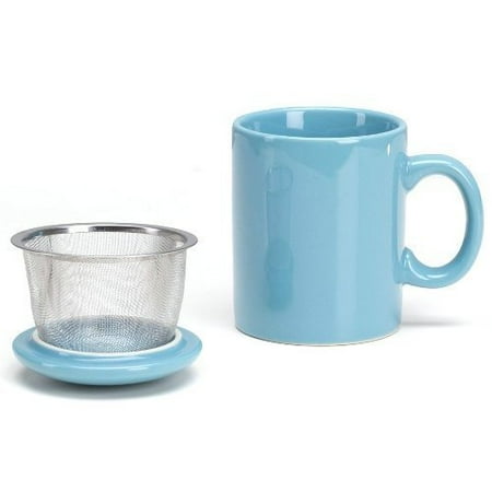 Omniware Turquoise Ceramic Infuser Tea Mug with Lid