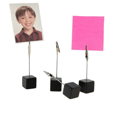 Pencil Display - (4 Pack) Cube Photo Holder Stand With Clips For Pictures Photo Card Holder Display For Table Desk