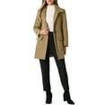 thumbnail image 2 of INSPIRE CHIC Women's Peter Pan Collar Coat Long Sleeve Double Breasted Classic Winter Outwear, 2 of 6