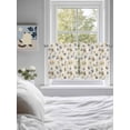 thumbnail image 4 of Gray Beige Floral Half Window Curtains 24 Inches Long, Spring Modern Botanical Flowers Blossom Window Treatment Curtain Drapes, Short Curtains Tiers for Kitchen Over Sink, 27.5"x24", 2 Panels, 4 of 7