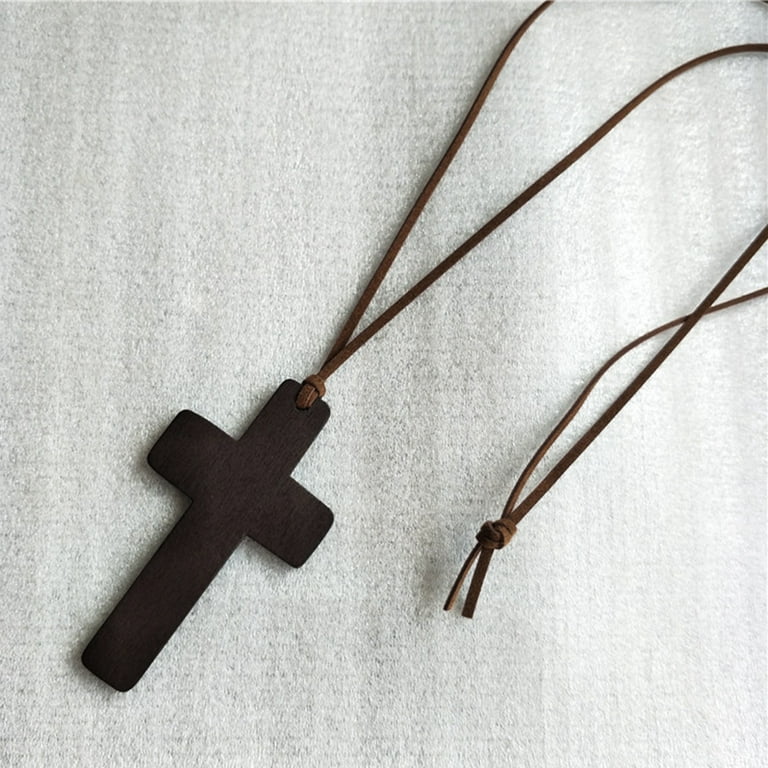 Wooden Plastic Rasin Carving Pendant Adjustable Black Rope Necklace Men Boy  Gift