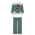 thumbnail image 4 of Pajamas Sets for Women Christmas Print Sleepwear Casual Long Sleeve Tops with Long Pants Two Piece Pjs Sets Fall Loungewear, 4 of 4