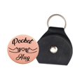 thumbnail image 1 of Pocket Hug Token with PU Leather Keychain Great Little Keepsakes Social Distance Rose Aureate, 1 of 9