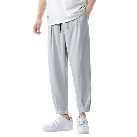 

Mackneog Mens Yoga Pants Casual Pants With Elastic Waist Spring Summer Thin Pajamas Baggy Harem Pants Men s Casual Pants Grey L Gift on Clearance