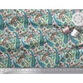 thumbnail image 3 of Soimoi Polyester Crepe Fabric Leaves Artistic Print Sewing Fabric Yard 42 Inch Wide, 3 of 3