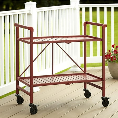 Cosco Metal Slat Folding Serving Cart Com Cosco Metal Slat Folding Serving Cart