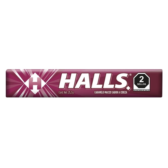 Caramelo macizo Halls sabor cereza 9 pzas