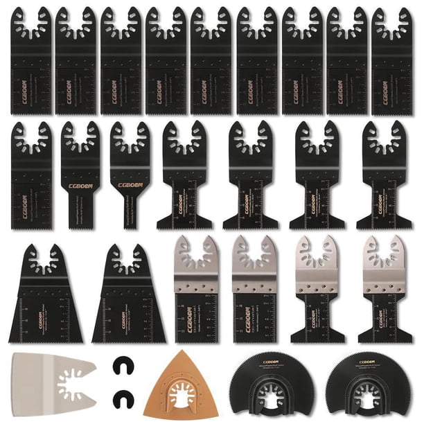 Kit de accesorios para hojas de sierra multiherramienta, 28 piezas de accesorios multiherramienta oscilantes Hoja de sierra universal para Fein Multimaster, Dremel, Bosch, Makita, Dewalt y más
