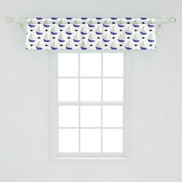 Sailboat Window Valance, Minimalist Curvy Design of ...