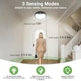 thumbnail image 5 of HOVMAP Rechargeable Motion Sensor Ceiling Light, Wired 18W 1800lm 3 Mode Timer Bright LED Flush Mount Light Fixture, Renter Friendly Ceiling Light, Garage Lights, 2Pcs 9" Infrared Sensing Black 3CCT, 5 of 9