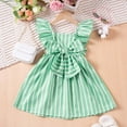 thumbnail image 2 of TAIAOJING Girls Summer Dresses Casual Striped Bow A-Line Dress With Flutter Sleeves For Toddler Kids Age 1-7 Years Trendy 5-6Y, 2 of 8