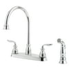Avalon 2-Handle Kitchen Faucet with Side Spray in Polished Chrome