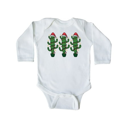 

Inktastic Christmas Funny Cactus Santa Gift Baby Boy or Baby Girl Long Sleeve Bodysuit