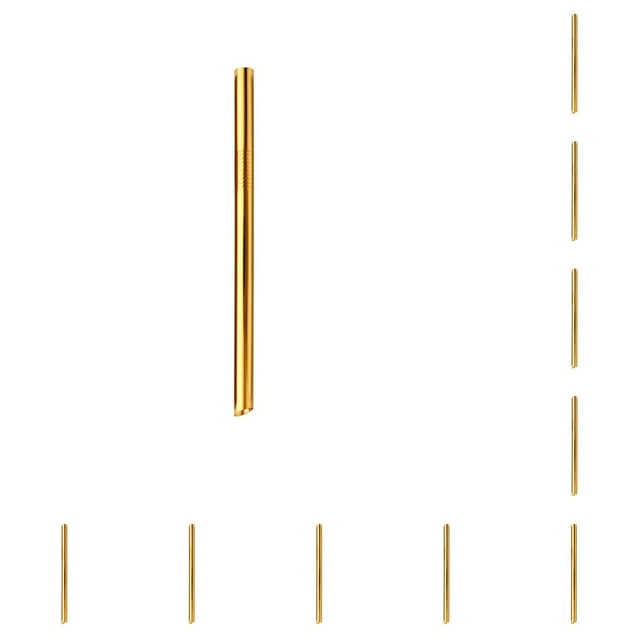 Ounissouiy Pajita de acero inoxidable para beber, 12mm, reutilizable, antioxidante, portátil, para oficina, fiesta, leche, té, zumo, pajitas Oro 10piezas