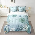 thumbnail image 2 of Sea Urchin Comforter Set 7 Piece Bed in a Bag Twin,Teal Blue Ocean Beach Coastal Bedding Set Starfish Octopus Tentacles Sheet Sets with Comforter Creature Coral Bed Set,Kawaii Fish Room Decor, 2 of 4
