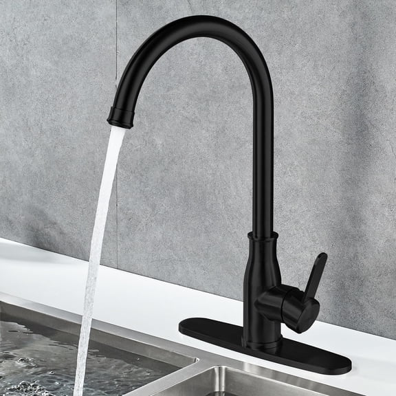 Single Handle Kitchen Faucet Stainless Steel Matte , Modern High Arc Kitchen Sink Faucet, Commercial Bar Sink Faucet One Hole with Deck