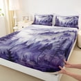 thumbnail image 3 of Manfei Rustic Pine Tree Queen Sheet Sets, Nature Scenery Flat Sheet, Farmhouse Countryside Queen Fitted Sheet, Breathable Home Decor, 4pcs, 3 of 7