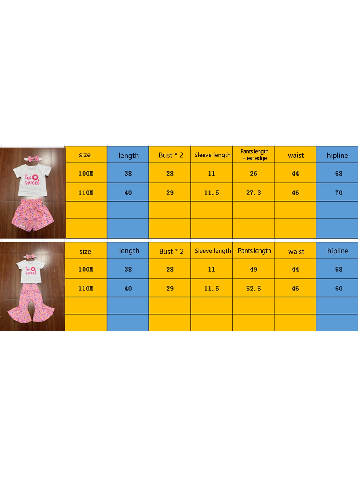 Liacowi Toddler Baby Girl 2nd Birthday Outfit Two Sweet Short Sleeve T-Shirt Tops Shorts/Flare Pants 2 Years Old Summer Set
