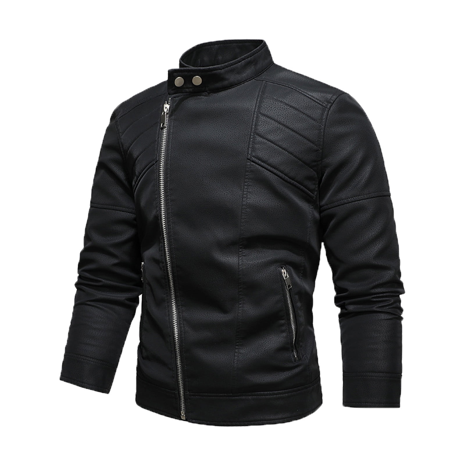 Slimfit Classic Biker Leather Jacket JURANMO Mens Biker Jackets - Main Image