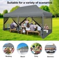 thumbnail image 4 of COBIZI 10x20 Heavy Duty Pop Up Canopy Tent with Mosquito Netting-Waterproof UPF 50+ Commercial Gazebo with Mesh Sidewalls,Full-Truss Instant Party Tent with Wheeled Bag,Gray, 4 of 11